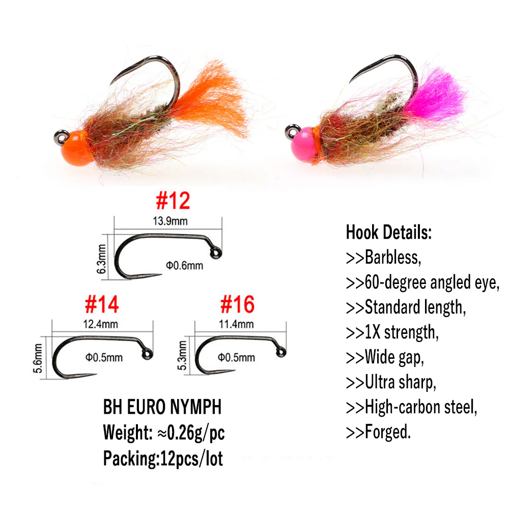Wifreo 12pcs Tungsten Beadhead - مراجعة Fishing Hook Barbless وسعره
