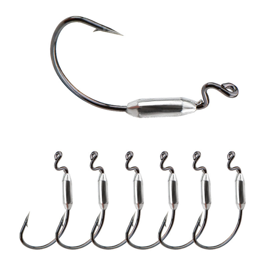 5pcs Soft Worm Lure 1/0# 2/0#  - مراجعة Fishing Hook Offset وسعره
