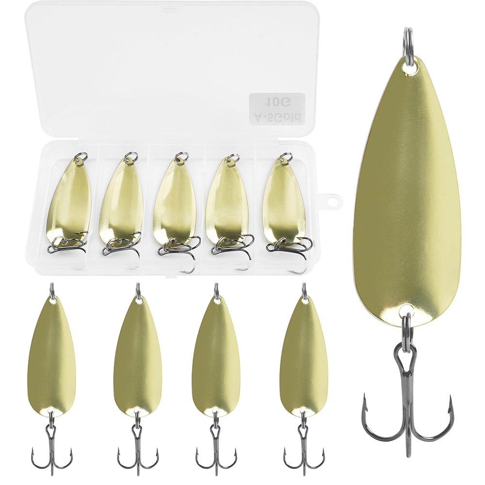 5Pcs Fishing Spoons Metal Fish - مراجعة Fishing Hook Treble وسعره