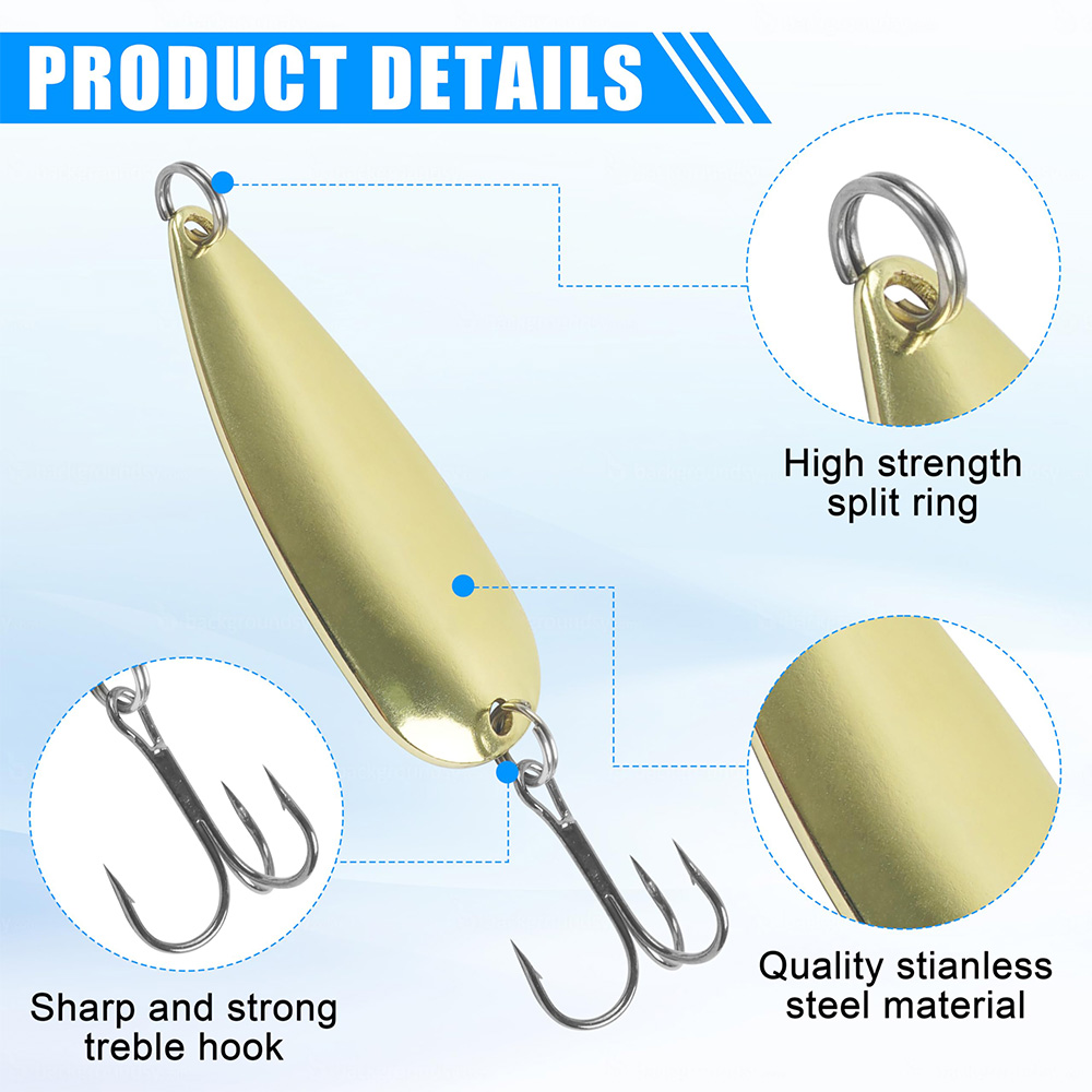 5Pcs Fishing Spoons Metal Fish - مراجعة Fishing Hook Treble وسعره