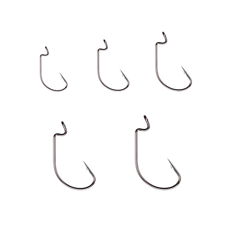 50pcs Wide Worm Hook Carbon St - مراجعة Fishing Hook Offset وسعره