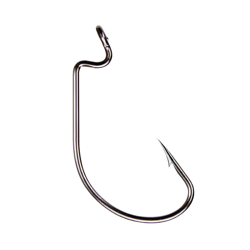 50pcs Wide Worm Hook Carbon St - مراجعة Fishing Hook Offset وسعره