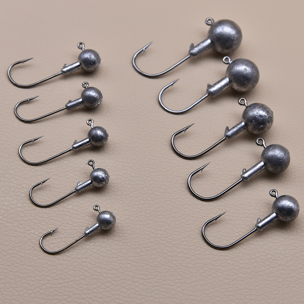 MrLurion 50pcs 1g-28g jig head - مراجعة Fishing Hook Weedless وسعره
