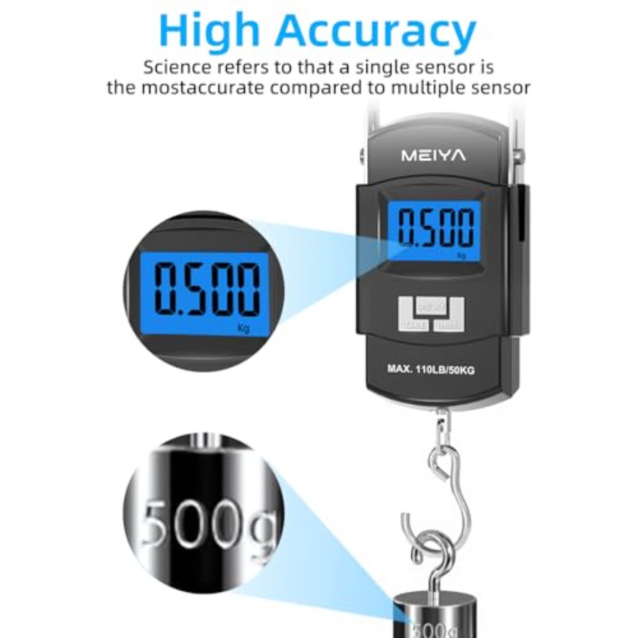 Fish Scale 110lb/50kg Digital  - مراجعة Fishing Hook Stainless Steel وسعره
