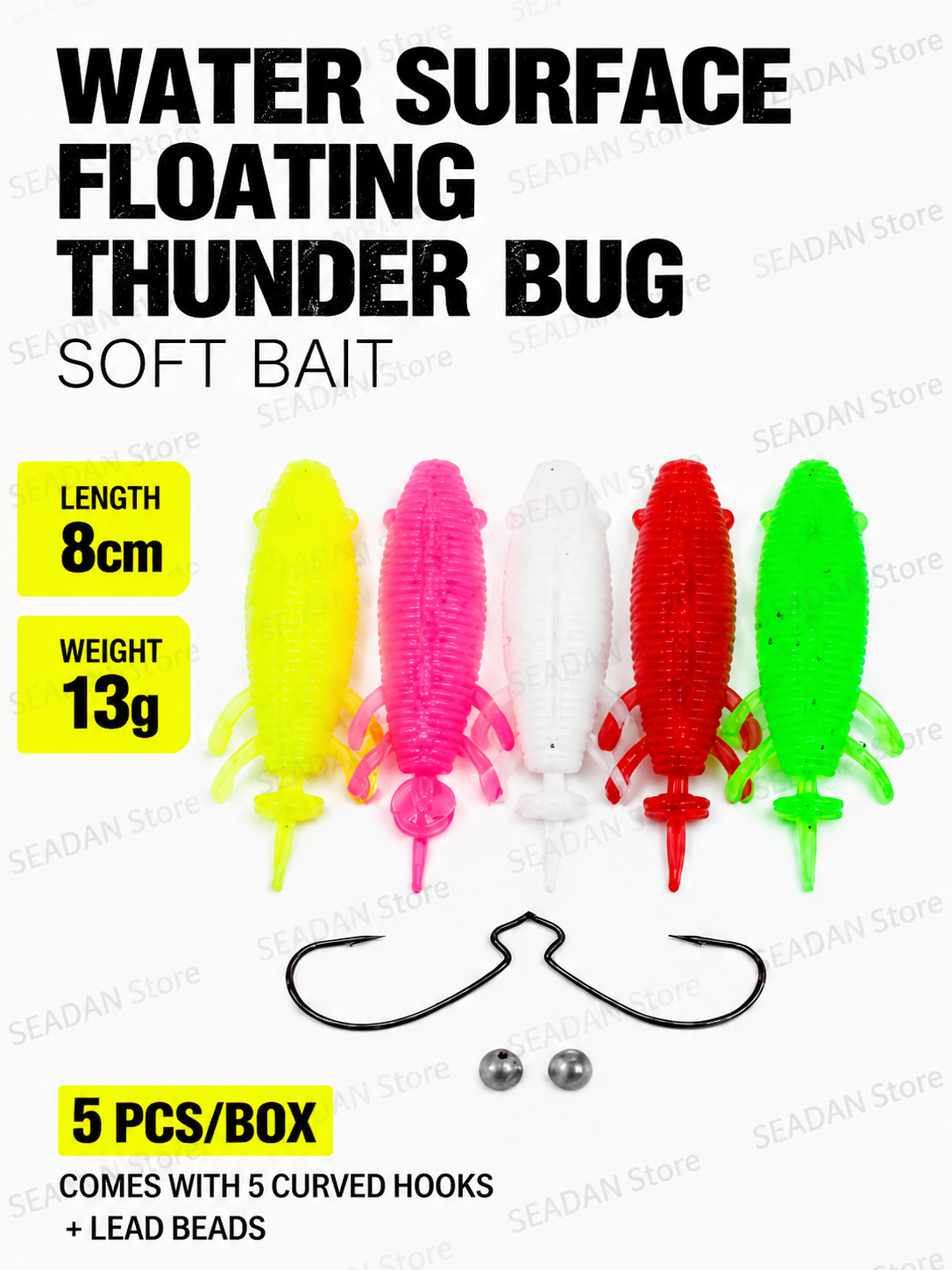 5pcs Floating Soft Frog Lure T - مراجعة Fishing Hook Offset وسعره