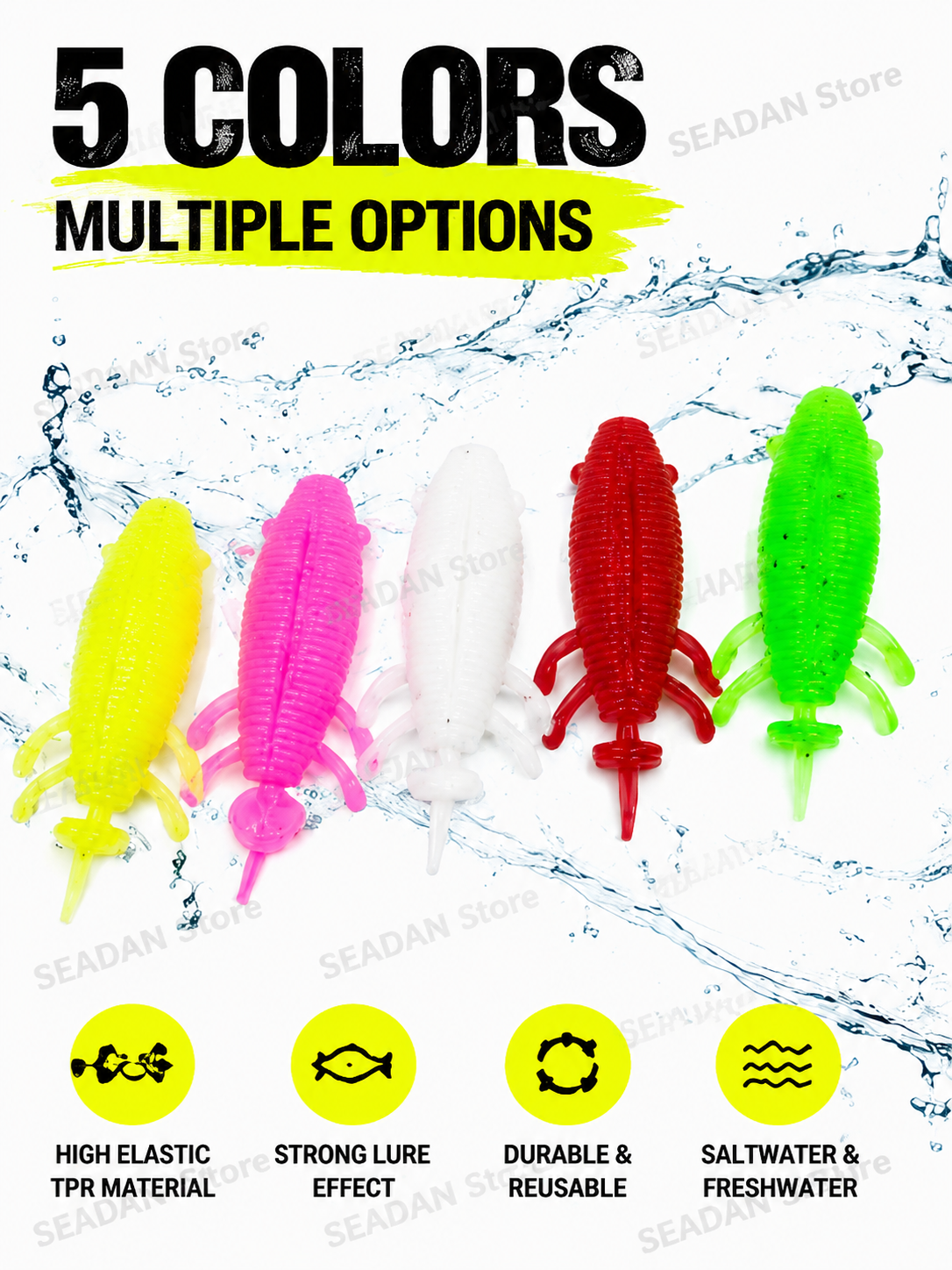 5pcs Floating Soft Frog Lure T - مراجعة Fishing Hook Offset وسعره