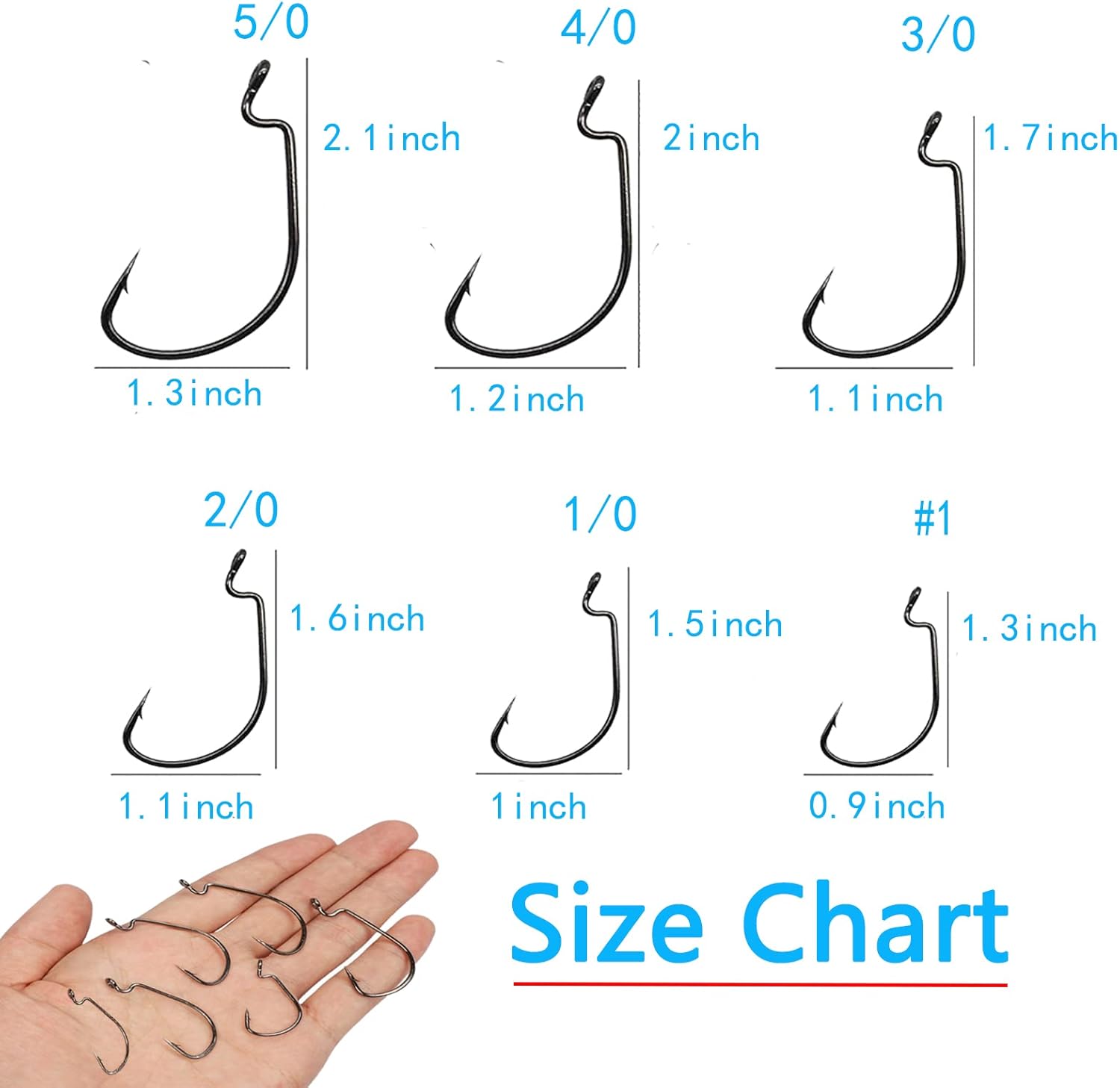 110pcs Bass Fishing Hooks Set, - مراجعة Fishing Hook Offset وسعره