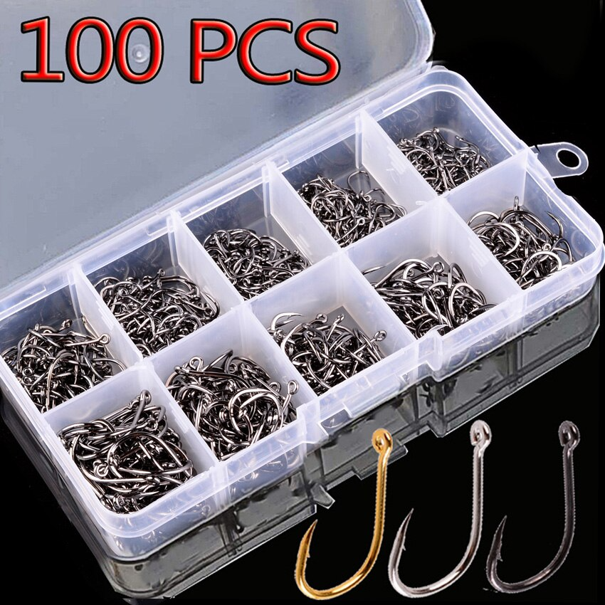 New【100Pcs Fishing Hooks Set C - مراجعة Fishing Hook Circle وسعره