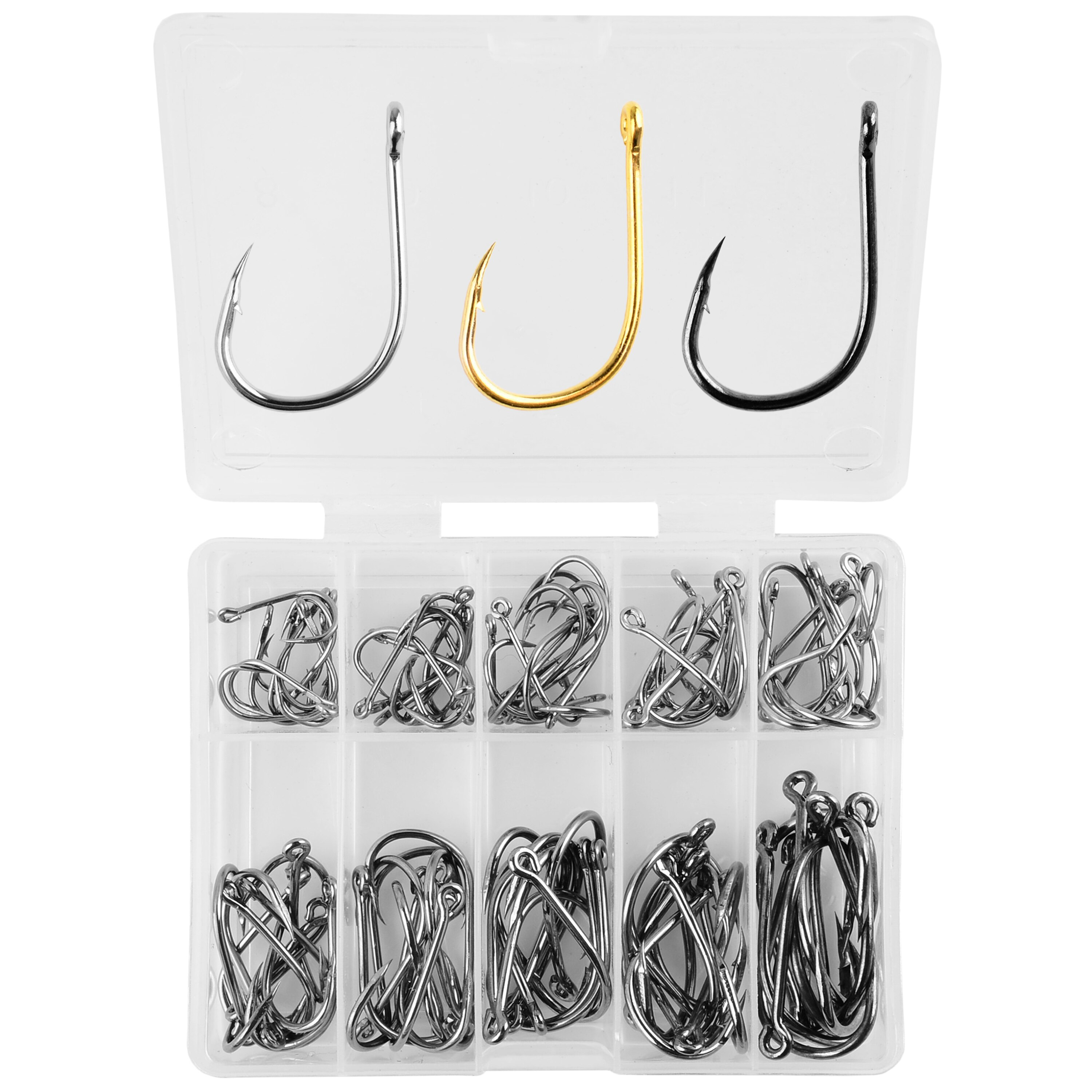 New【100Pcs Fishing Hooks Set C - مراجعة Fishing Hook Circle وسعره