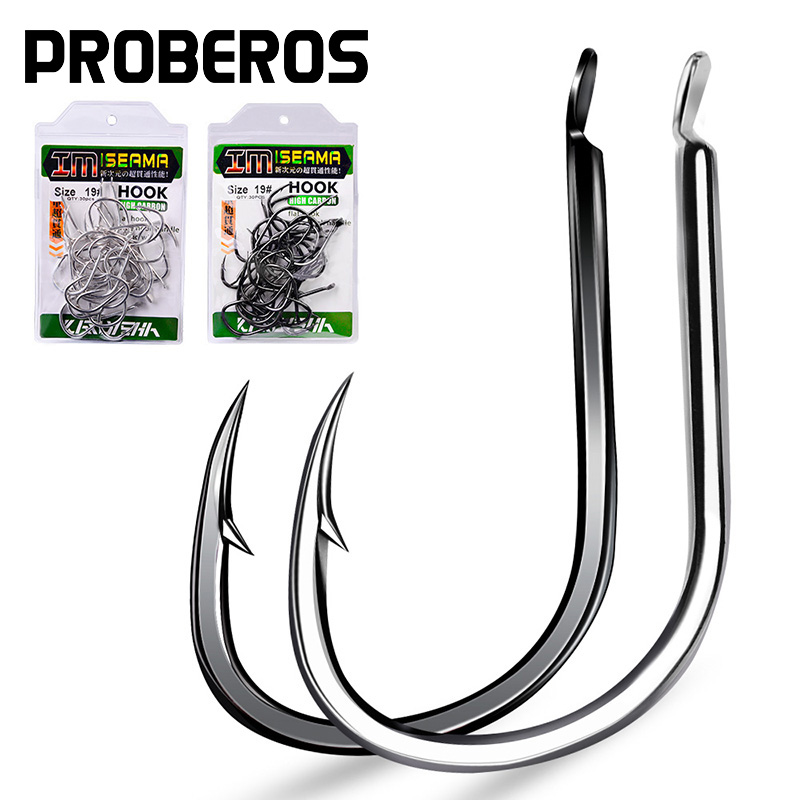 PROBEROS 30Pcs High Carbon Ste - مراجعة Fishing Hook Offset وسعره