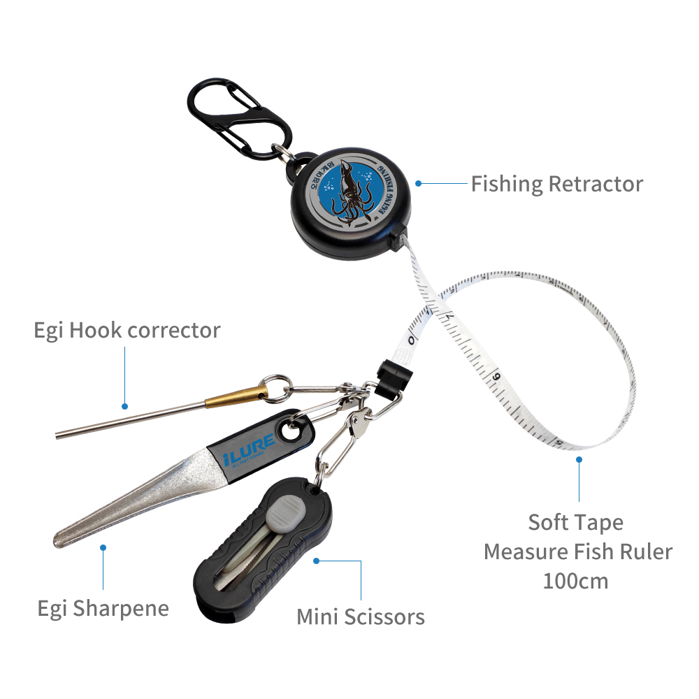4in1 Eging Fishing Kit Retract - مراجعة Fishing Hook Sharpener وسعره