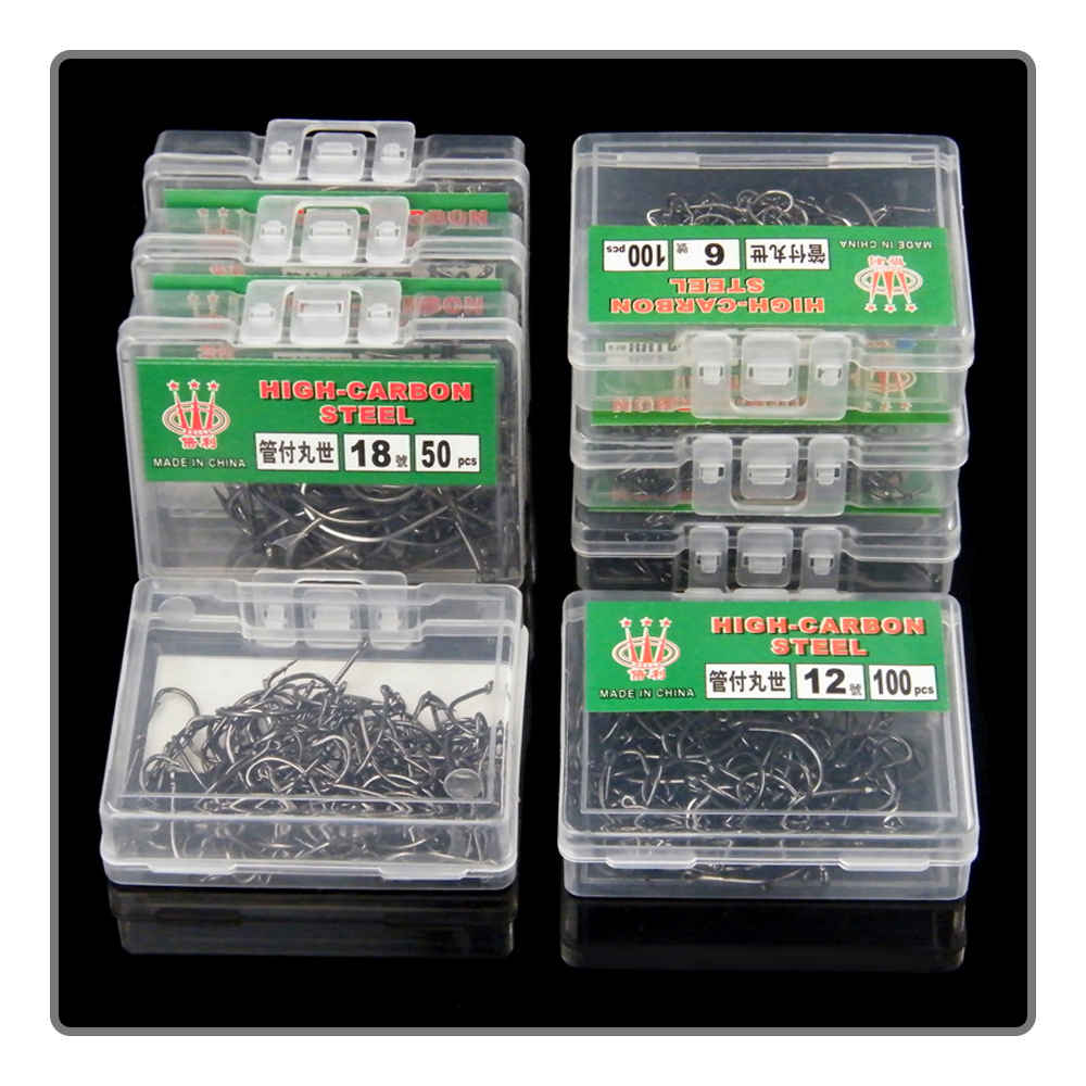 40-100Pcs per box Boxed fishho - مراجعة Fishing Hook Assortment وسعره