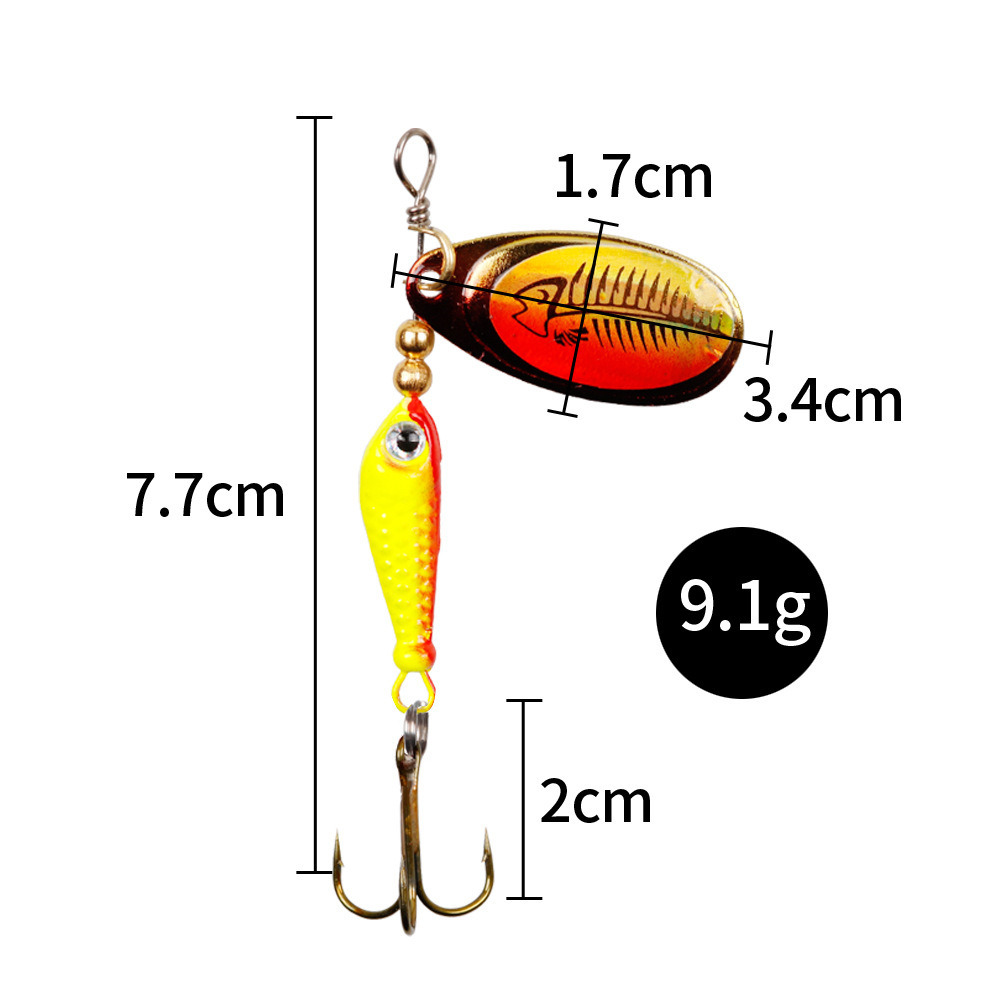 10pcs/Set Spinner Lures 9.1g 7 - مراجعة Fishing Hook Treble وسعره