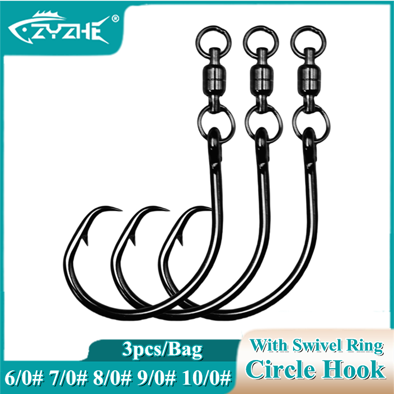 ZYZHE 3/6/9pcs Circle Hooks Wi - مراجعة Fishing Hook Barbless وسعره