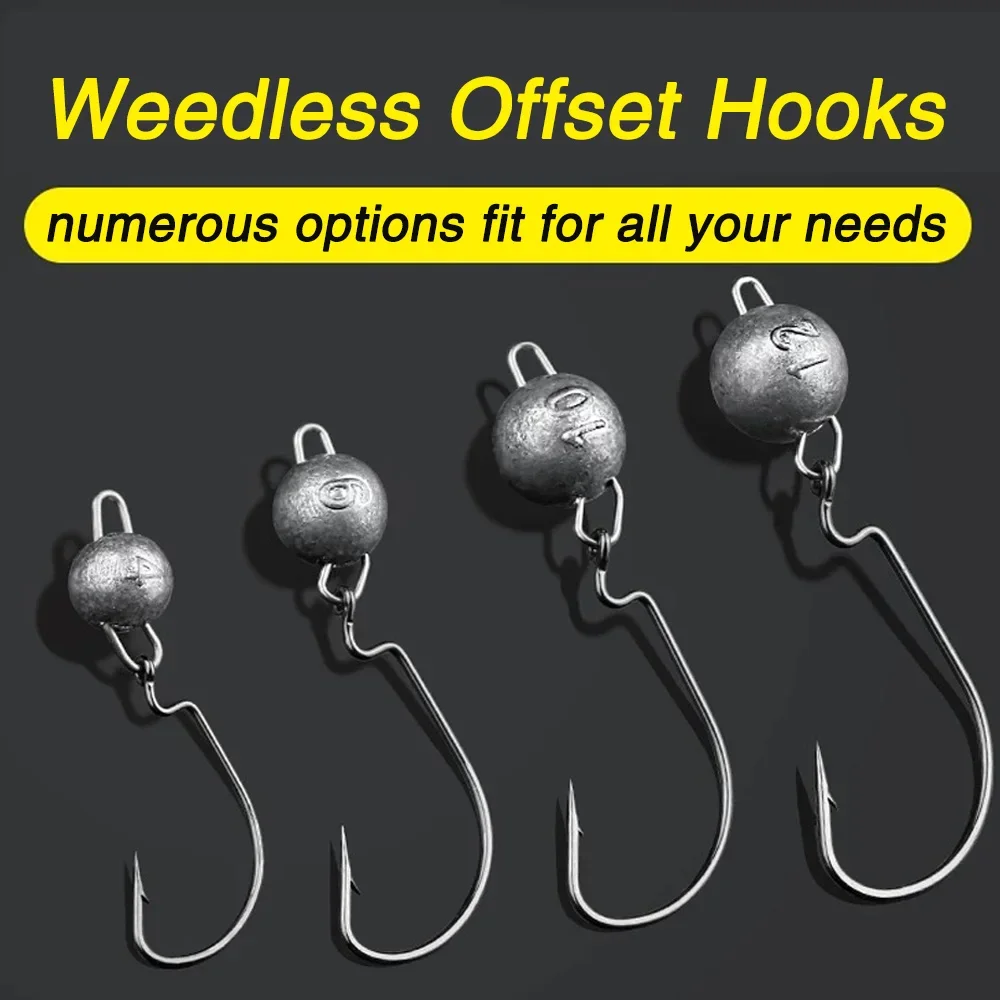 5Pcs Metal Jig Head Worm Hooks - مراجعة Fishing Hook Offset وسعره