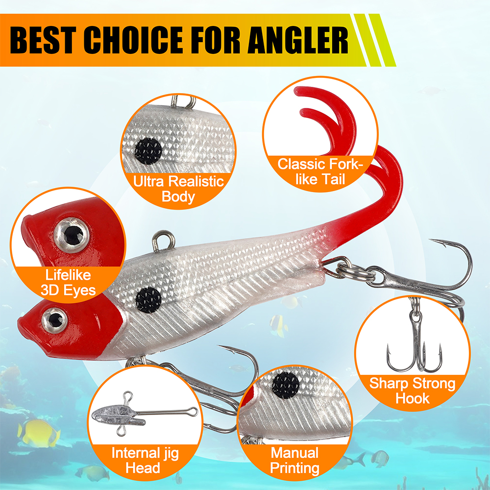 10Pcs/5Pcs Soft Fishing Lures  - مراجعة Fishing Hook Treble وسعره