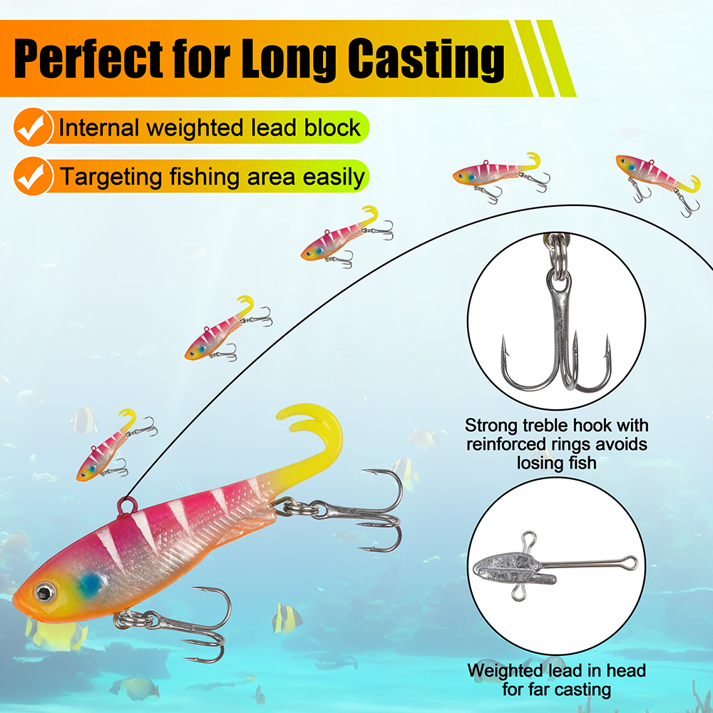 10Pcs/5Pcs Soft Fishing Lures  - مراجعة Fishing Hook Treble وسعره