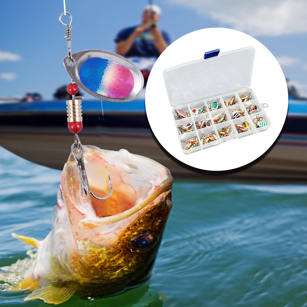 30pcs Metal Spoon Spinner Fish - مراجعة Fishing Hook Treble وسعره