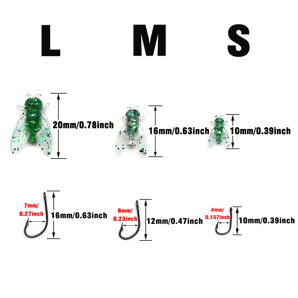 10Pcs Artificial Bionic Fly In - مراجعة Fishing Hook Assortment وسعره